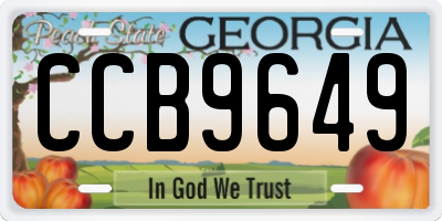 GA license plate CCB9649