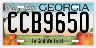 GA license plate CCB9650