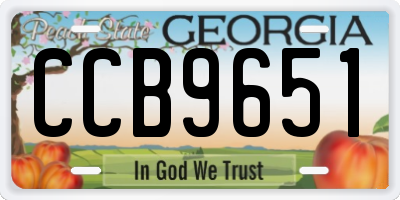 GA license plate CCB9651