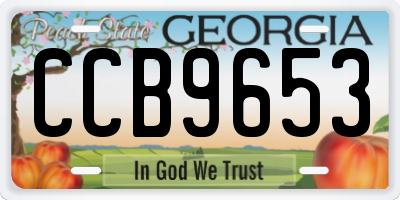GA license plate CCB9653
