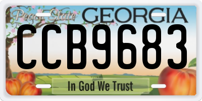 GA license plate CCB9683
