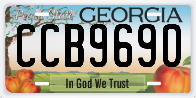 GA license plate CCB9690