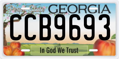 GA license plate CCB9693