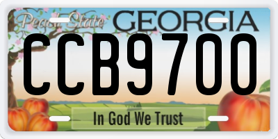 GA license plate CCB9700