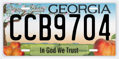 GA license plate CCB9704