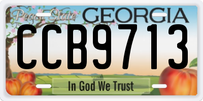 GA license plate CCB9713