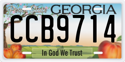 GA license plate CCB9714