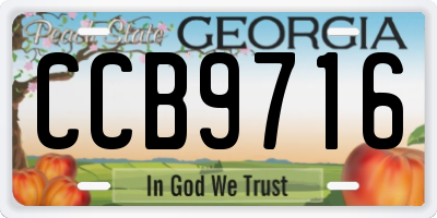 GA license plate CCB9716