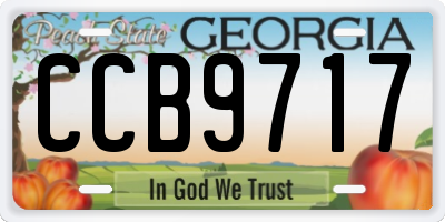 GA license plate CCB9717