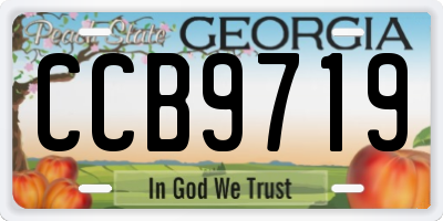 GA license plate CCB9719