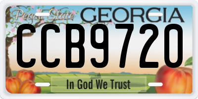 GA license plate CCB9720