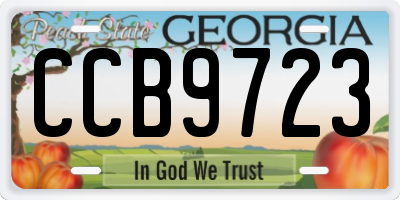 GA license plate CCB9723