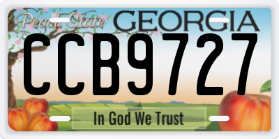 GA license plate CCB9727