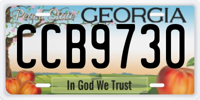 GA license plate CCB9730