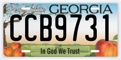 GA license plate CCB9731