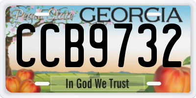 GA license plate CCB9732
