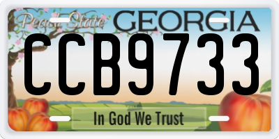 GA license plate CCB9733