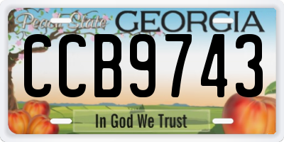 GA license plate CCB9743
