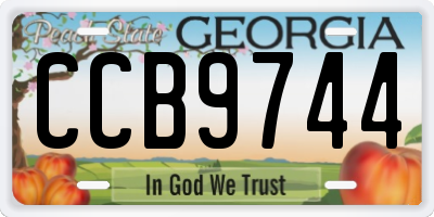 GA license plate CCB9744