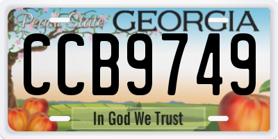 GA license plate CCB9749