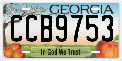 GA license plate CCB9753