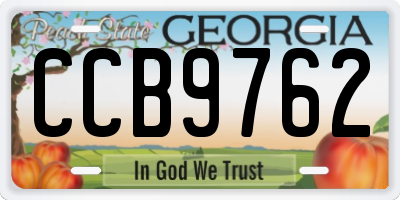 GA license plate CCB9762