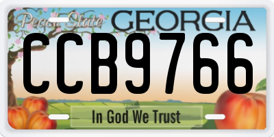 GA license plate CCB9766