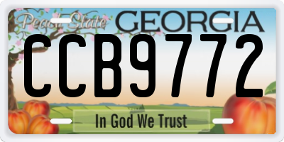 GA license plate CCB9772