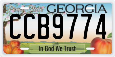 GA license plate CCB9774