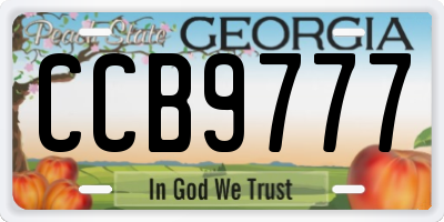 GA license plate CCB9777