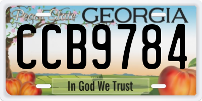 GA license plate CCB9784