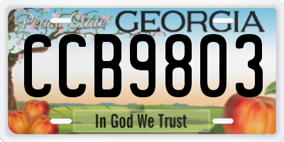 GA license plate CCB9803
