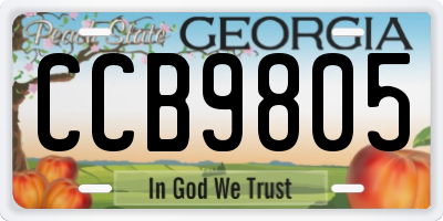 GA license plate CCB9805