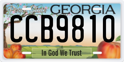GA license plate CCB9810