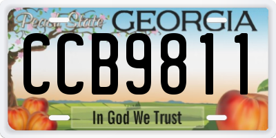 GA license plate CCB9811