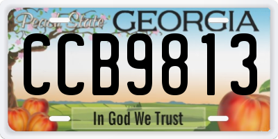 GA license plate CCB9813