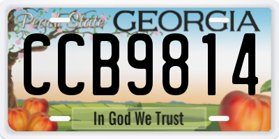GA license plate CCB9814