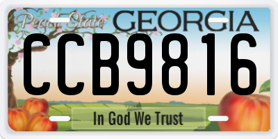GA license plate CCB9816