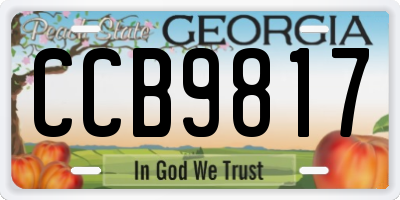 GA license plate CCB9817