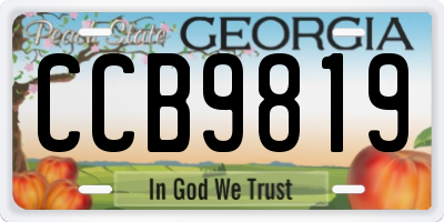 GA license plate CCB9819