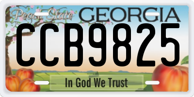 GA license plate CCB9825