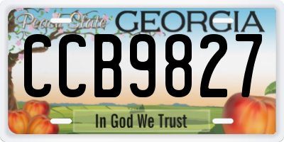GA license plate CCB9827