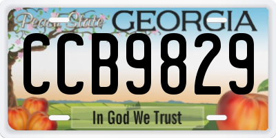 GA license plate CCB9829