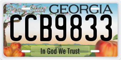 GA license plate CCB9833