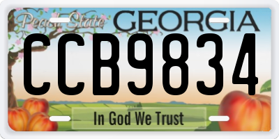 GA license plate CCB9834