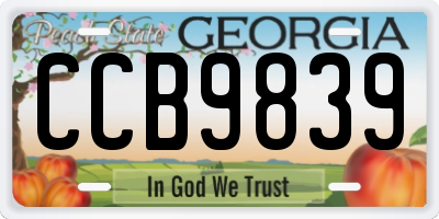 GA license plate CCB9839