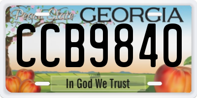 GA license plate CCB9840