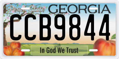 GA license plate CCB9844