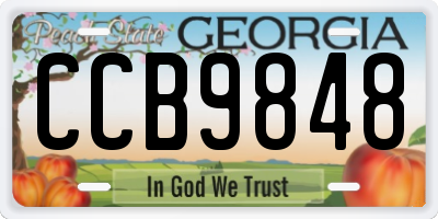 GA license plate CCB9848