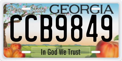 GA license plate CCB9849